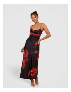 Harley Satin Gown in Floral Print