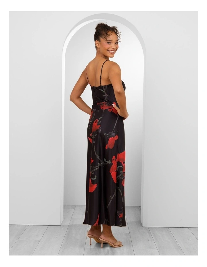 Harley Satin Gown in Floral Print image 2