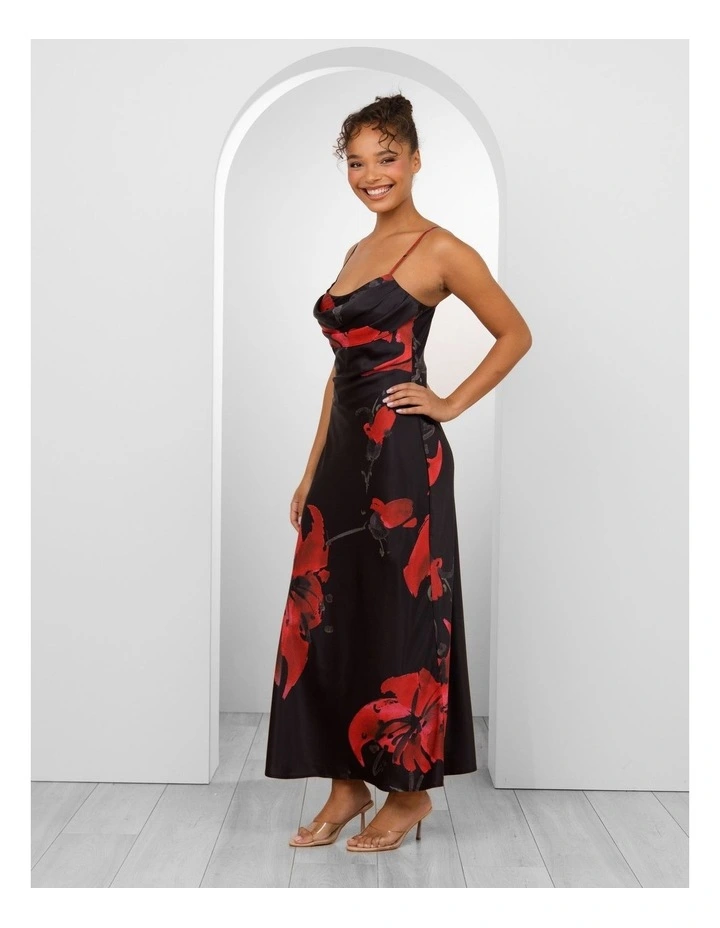 Harley Satin Gown in Floral Print image 3