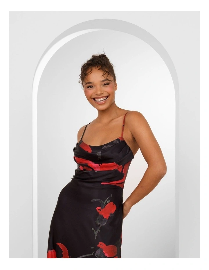Harley Satin Gown in Floral Print image 4