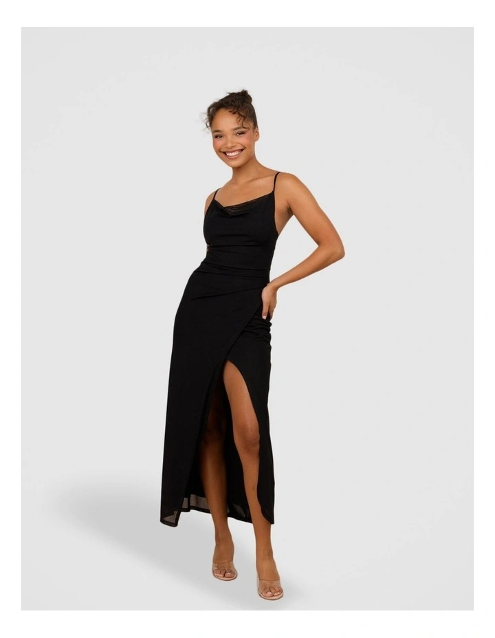 Axel Cowl Neck Maxi Dress in Black image 1