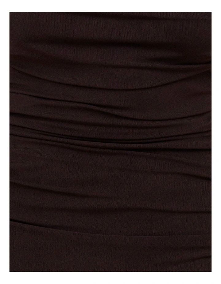 Orlando Cowl Neck Mesh Gown in Brown image 6