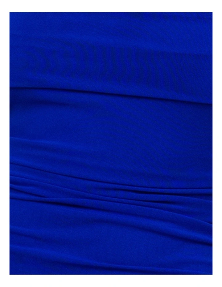 Orlando Cowl Neck Mesh Gown in Cobalt image 6