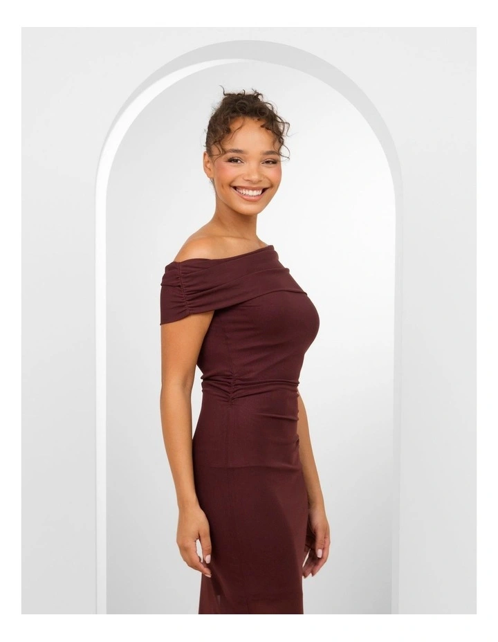 Irene Mesh Maxi Dress in Burgundy image 5
