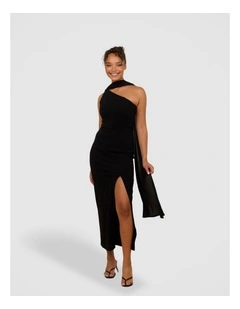 Yukio One Shoulder Maxi Dress in Black
