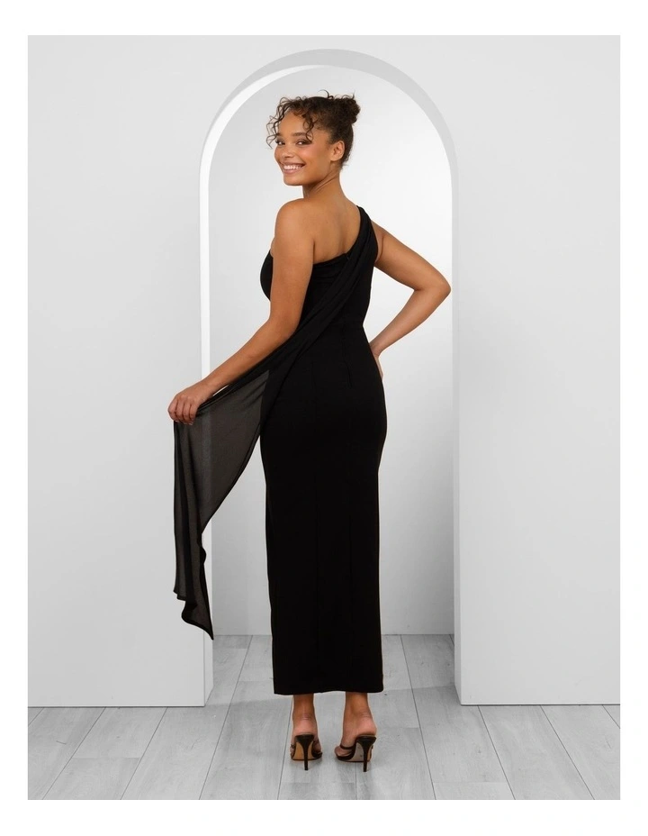 Yukio One Shoulder Maxi Dress in Black image 3
