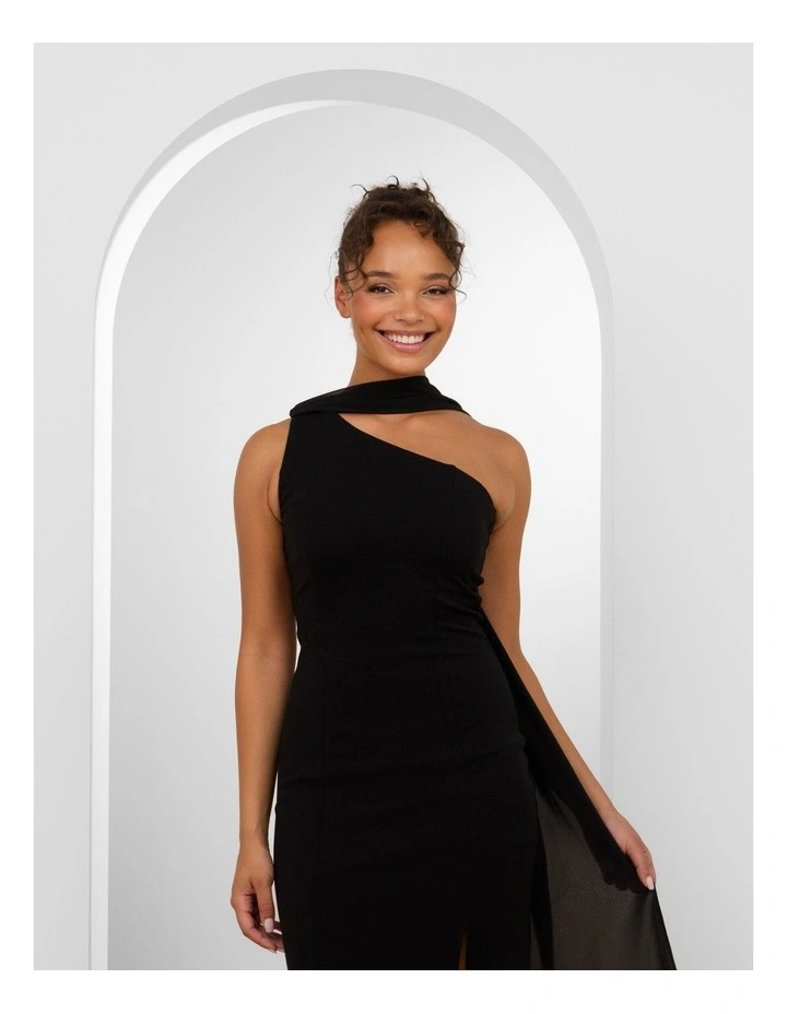 Yukio One Shoulder Maxi Dress in Black image 4