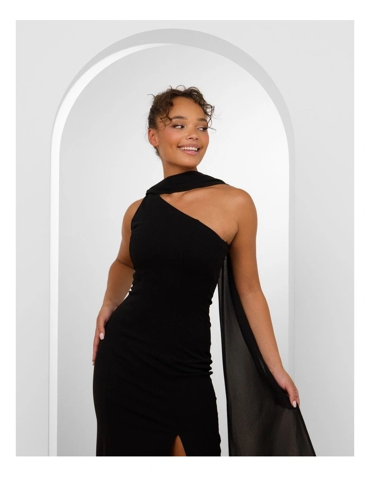 Yukio One Shoulder Maxi Dress in Black image 5