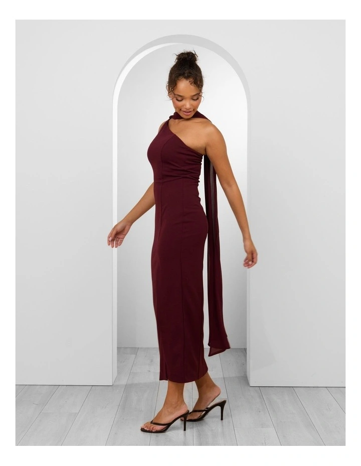 Yukio One Shoulder Maxi Dress in Plum image 2