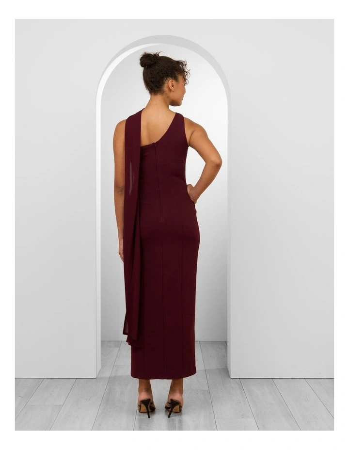 Yukio One Shoulder Maxi Dress in Plum image 3