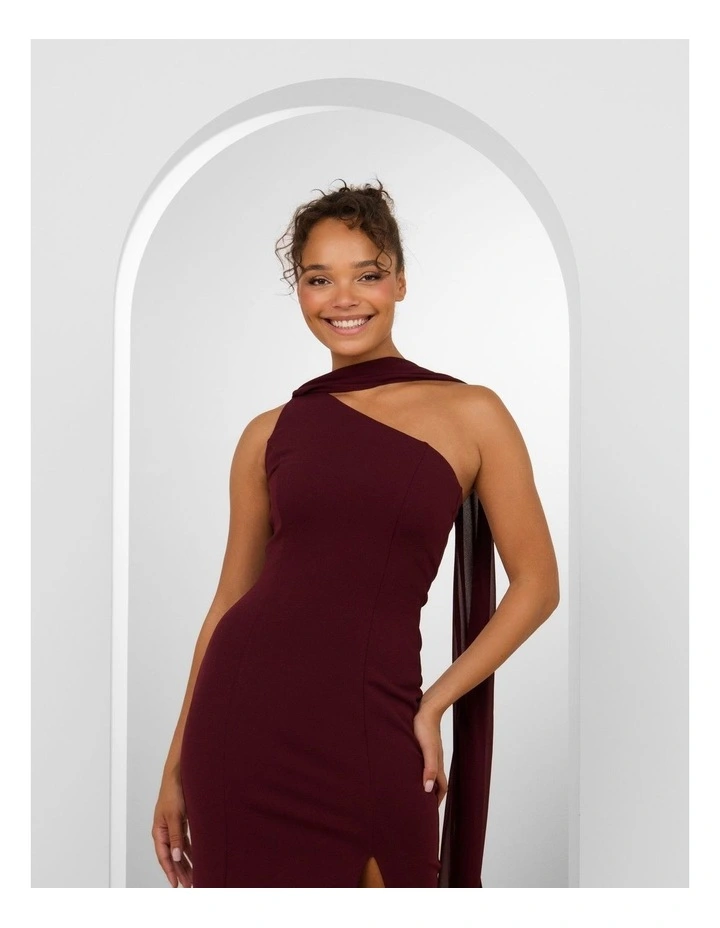 Yukio One Shoulder Maxi Dress in Plum image 4