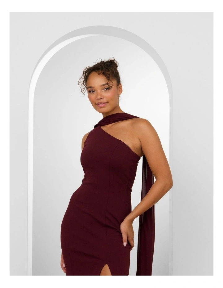 Yukio One Shoulder Maxi Dress in Plum image 5