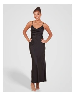 Lily Cowl Back Gown in Brown