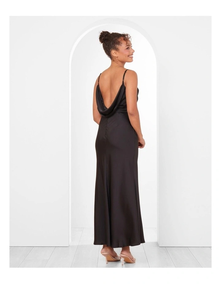 Lily Cowl Back Gown in Brown image 2