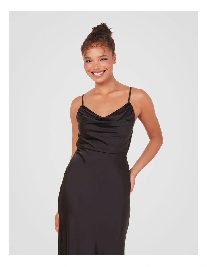 Lily Cowl Back Gown in Brown image 4