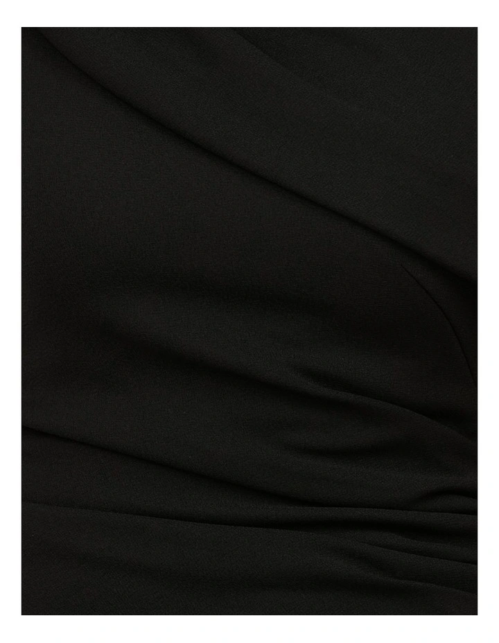 Ellie Drape One Shoulder Dress in Black image 6