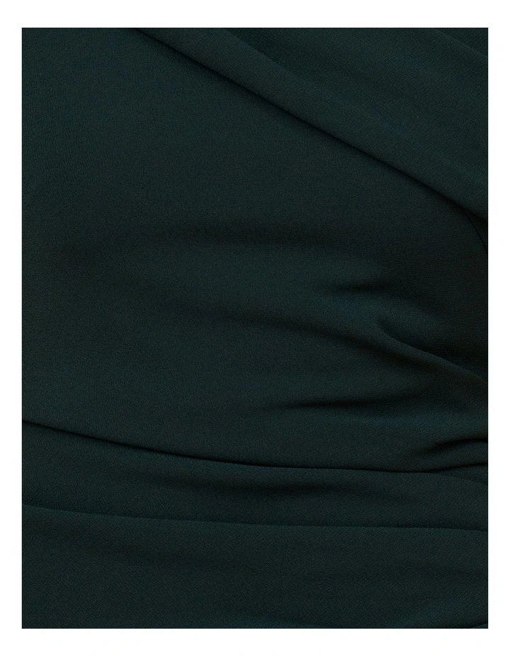 Ellie Drape One Shoulder Dress in Emerald image 6