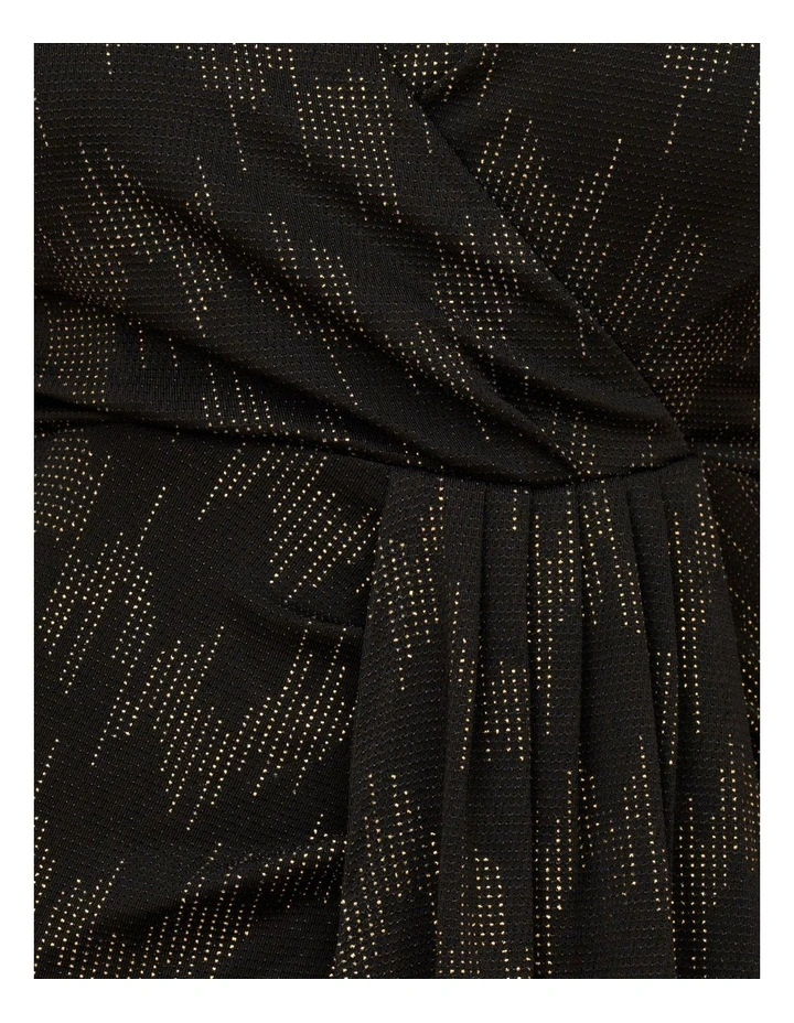 Taylor Sleeveless Mini Dress in Black and Gold image 4