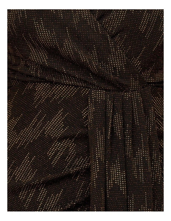 Taylor Sleeveless Mini Dress in Black and Gold image 6