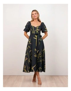 Quoko Puff Sleeve Midi Dress