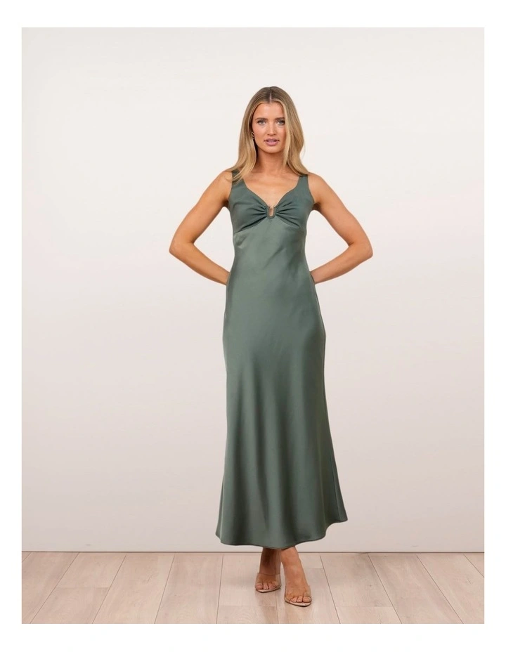 Gracie Bias Cut Satin Maxi Dress image 7