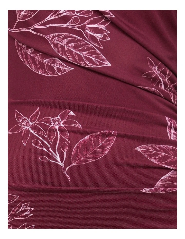 Isabella Mesh Maxi Dress in Ruby Leaf Print image 6