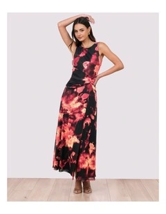 Edison Printed Mesh Maxi Dress