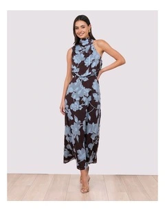 Amira High Neck Midi Dress