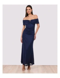 Xyla Off Shoulder Mesh Gown