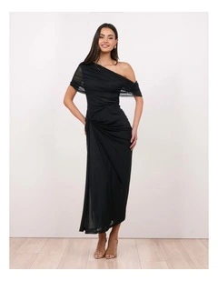 Uma Ruching Shoulder Gown