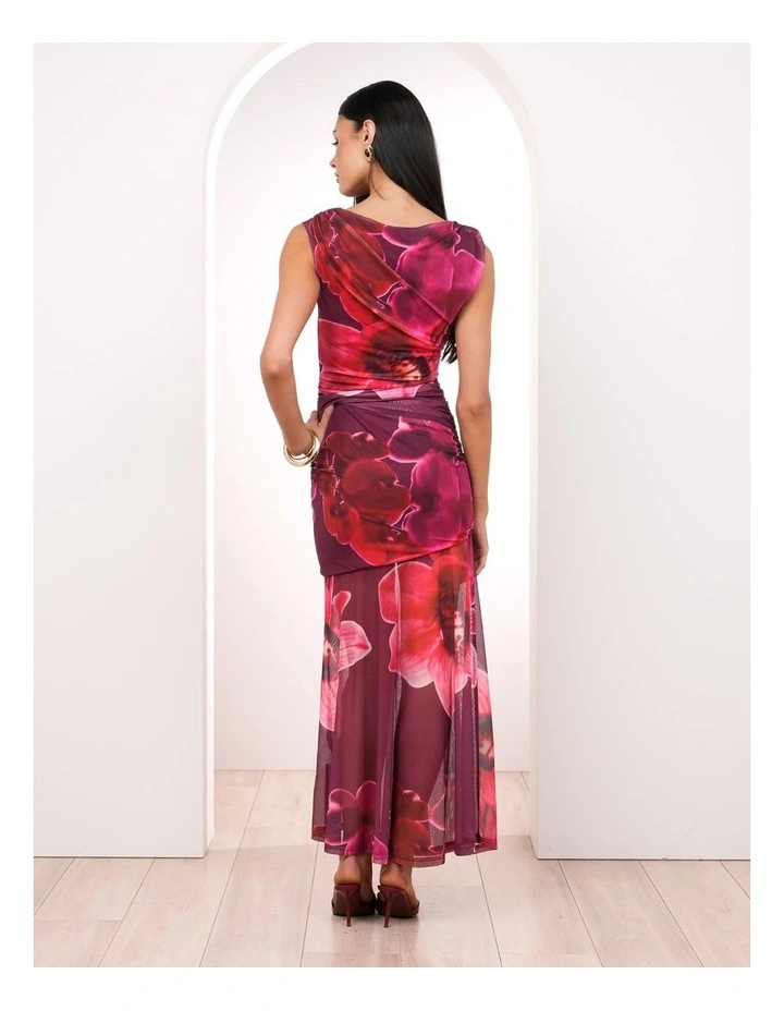 Camryn Maxi Drape Mesh Dress image 2