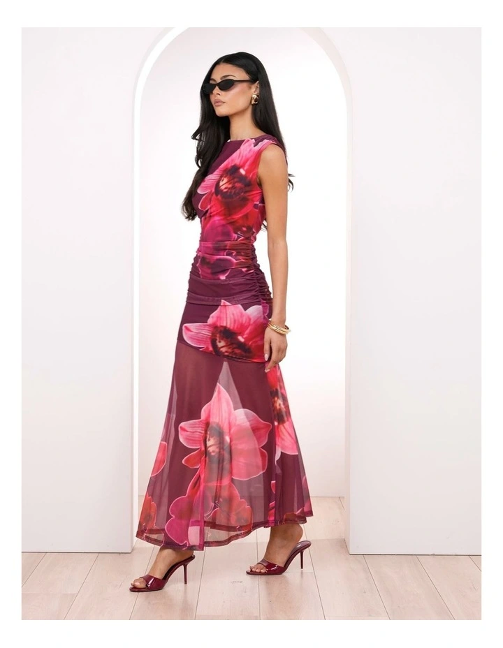 Camryn Maxi Drape Mesh Dress image 3
