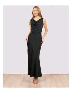 Urvil Cowl Neck Midi Dress