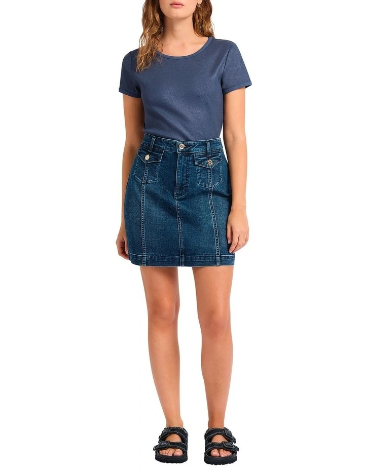 Marianne Denim Mini Skirt in Siena Blue image 1