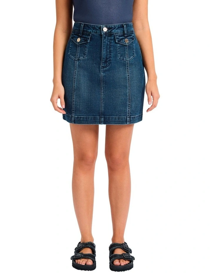 Marianne Denim Mini Skirt in Siena Blue image 2