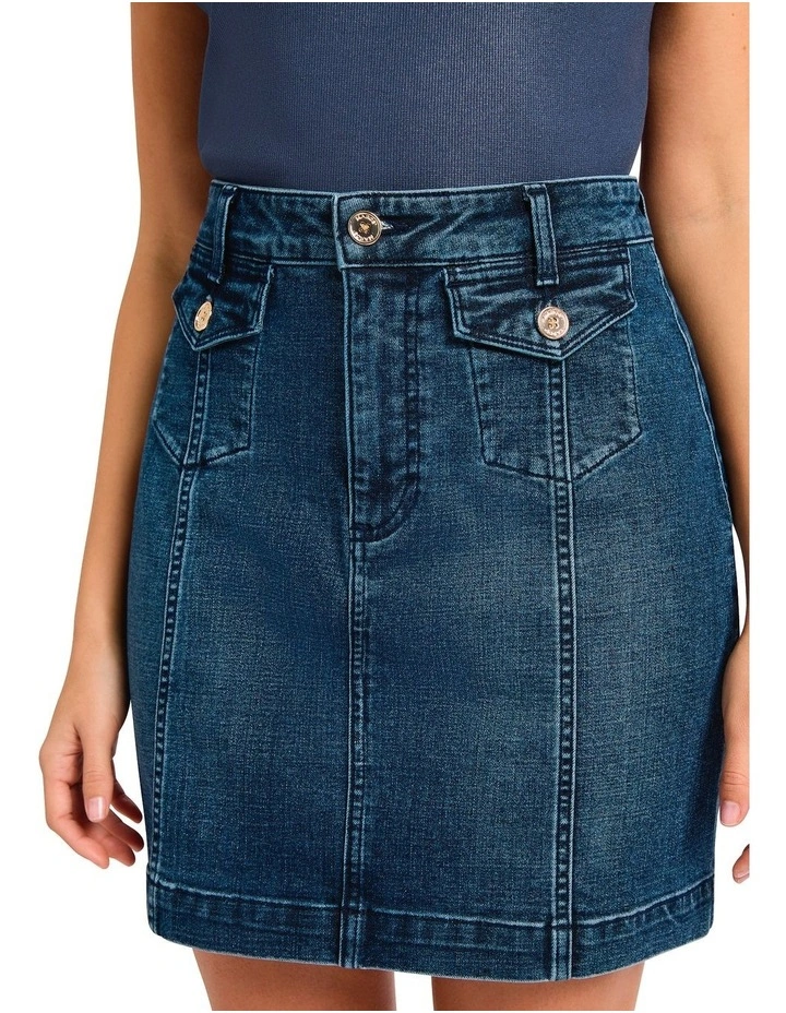 Marianne Denim Mini Skirt in Siena Blue image 4