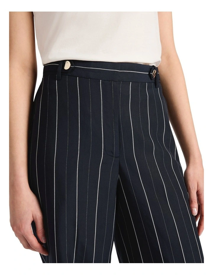 Charles Wide Leg Pant in Navy Stripe image 3