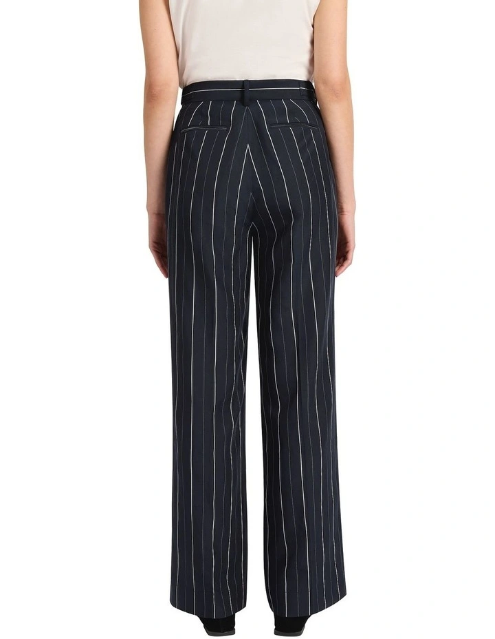 Charles Wide Leg Pant in Navy Stripe image 4