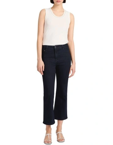 Emilie Cropped Flare Jean in Lucinda Blue