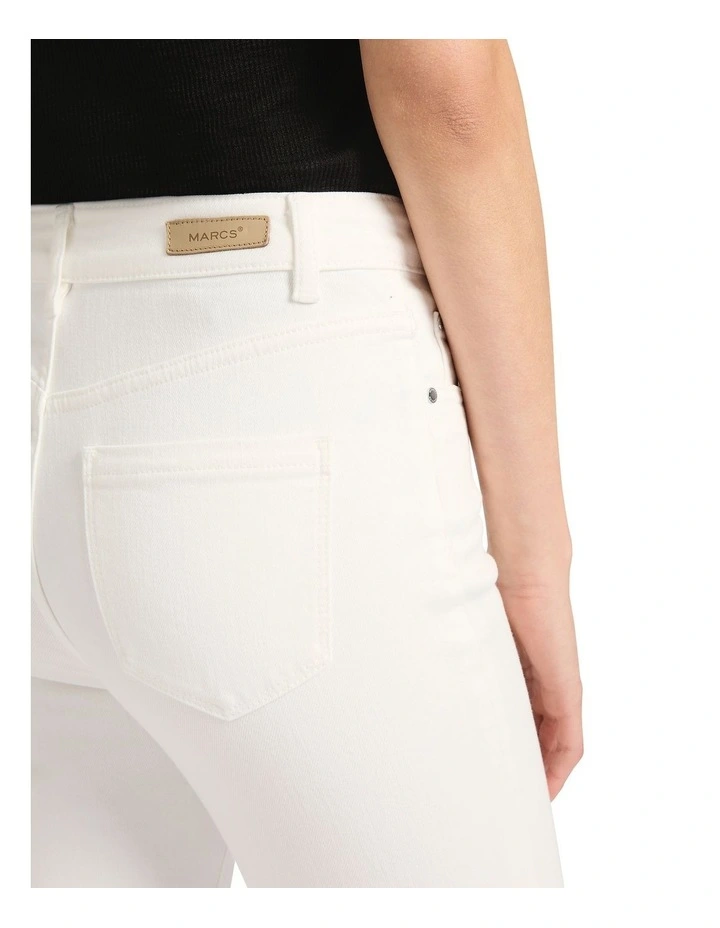 Emilie Cropped Flare Jean in Ivory image 4
