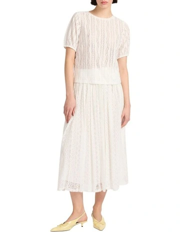 Elinor Textured Top in Ivory