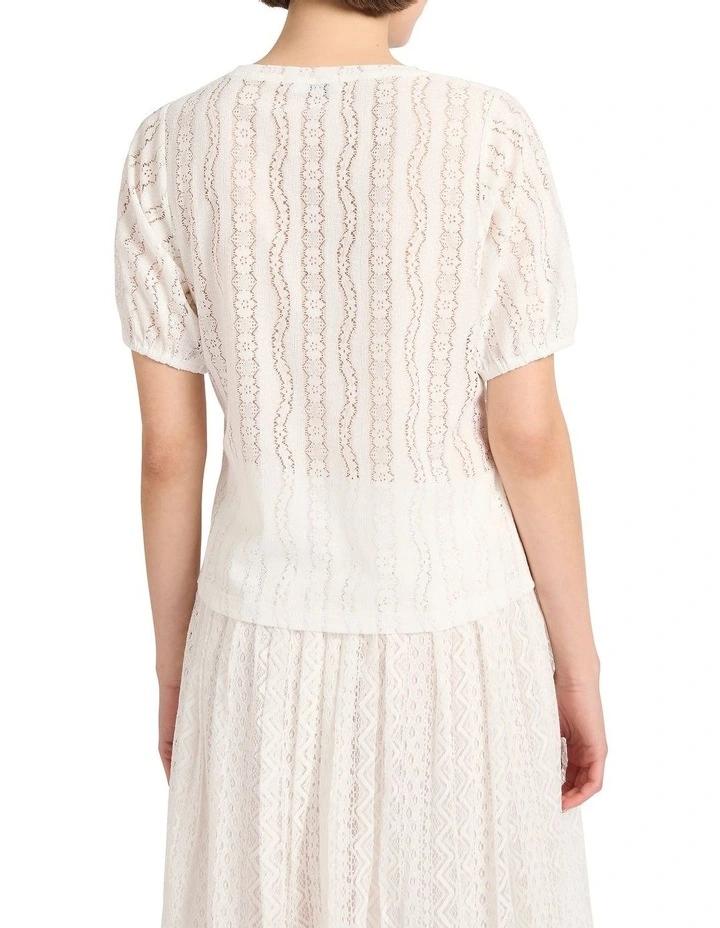 Elinor Textured Top in Ivory image 4