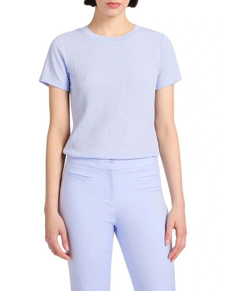 Mina Textured Tee in Periwinkle image 2