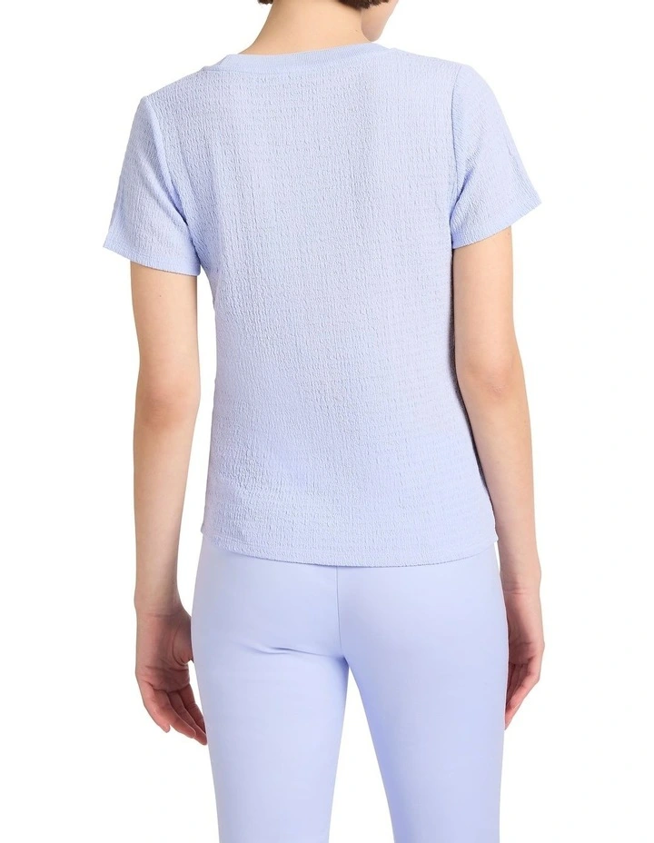 Mina Textured Tee in Periwinkle image 4
