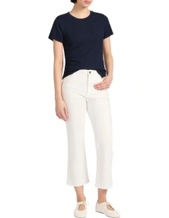 Mina Textured Tee in Navy