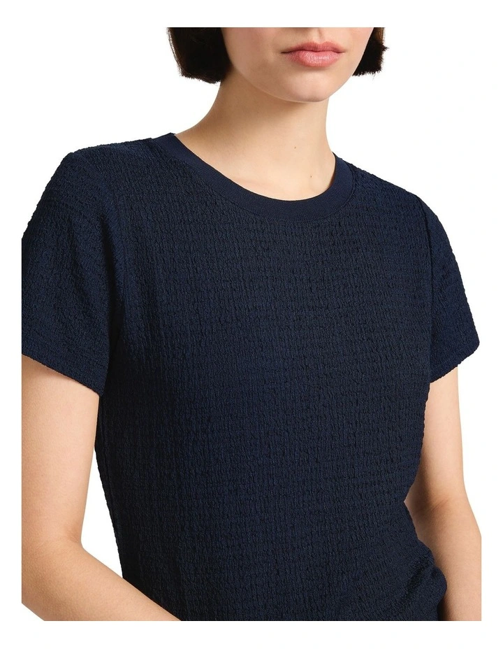 Mina Textured Tee in Navy image 3