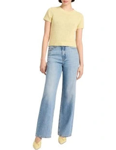 Be Mine Shimmer Knit Top in Butter