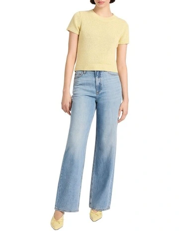 Be Mine Shimmer Knit Top in Butter