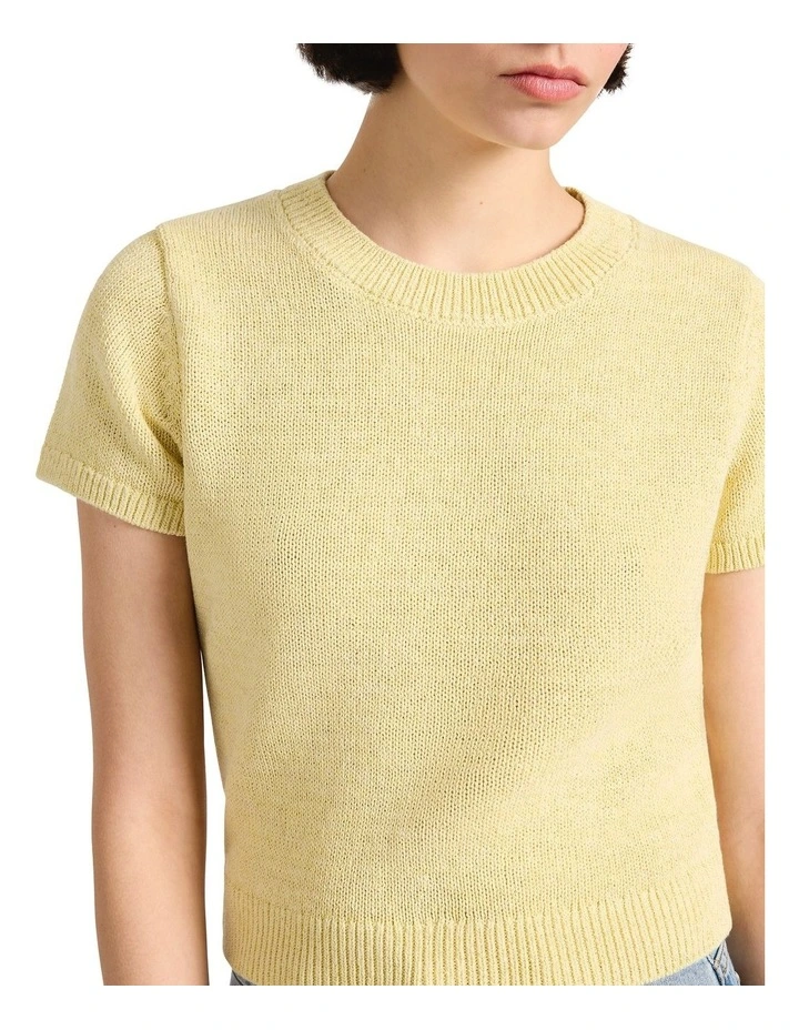 Be Mine Shimmer Knit Top in Butter image 3