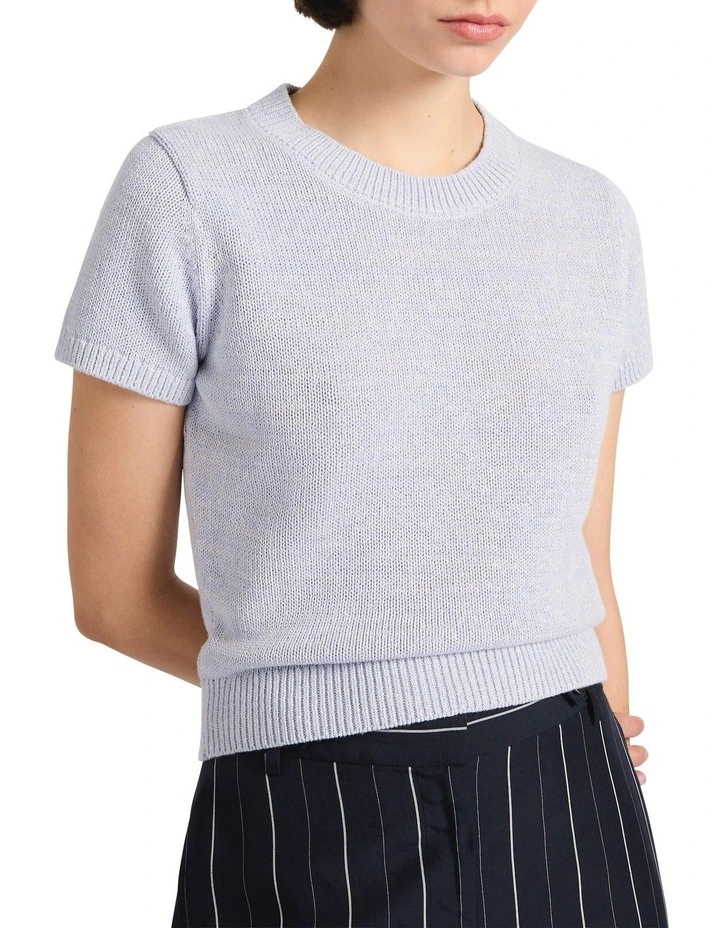 Be Mine Shimmer Knit Top in Periwinkle image 3